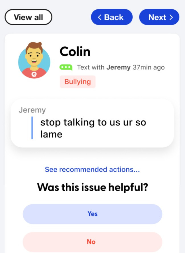 Bark monitoring bullying messages